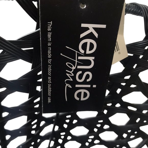 NEW NWT Kensie Storage Basket Tote Hamper Organizer Bin Woven Black 16" Tall - Picture 8 of 14